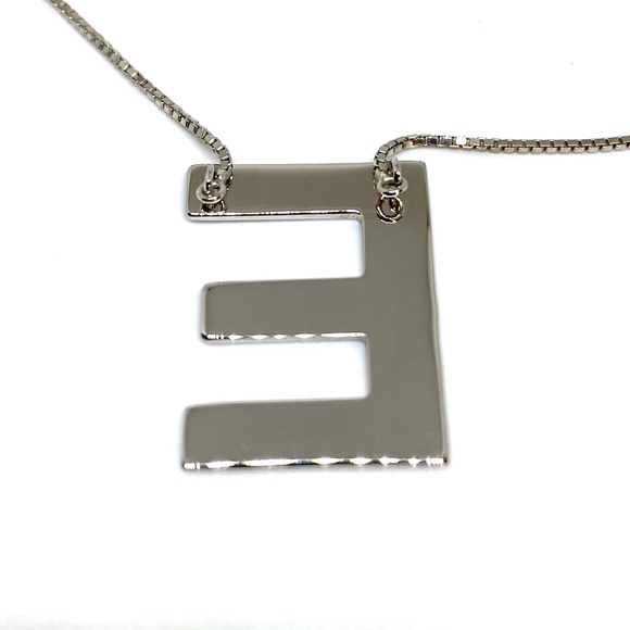Solid Sterling Silver  Letter- E -Initial Necklace - Picture 6 of 9